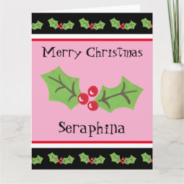 Tarjeta Navidades personalizados Holly & Berries
