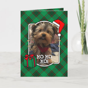 Tarjeta Navidades personalizados Mascota fotograma rojo y 