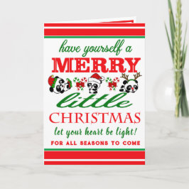Tarjeta Navidades personalizados Pandas Holiday