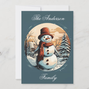 Tarjeta Navidades personalizados Snowman