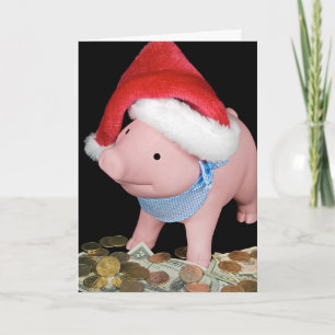 Tarjeta Navidades Piggy Bank