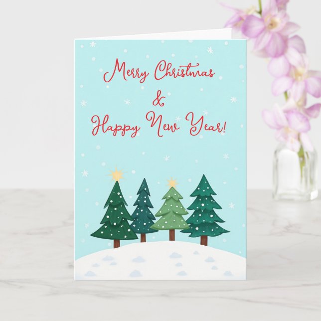 Tarjeta Navidades Pine Forest Tree Feliz Navidad (Orquídea)