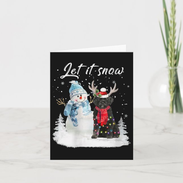 Tarjeta Navidades portuguesas de Perro de Agua Santa Perro (Anverso)