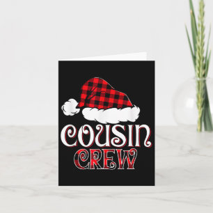 Tarjeta Navidades Primo Tripulación Búfalo Red Plaid Santa