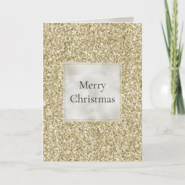 Tarjeta Navidades Purpurinas Glitzy White Pearl Gold