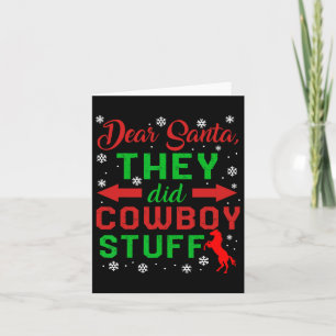 Tarjeta Navidades Querido Papá Noel Hicieron Vaqueros Cosa