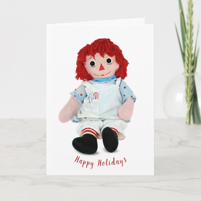 Tarjeta Navidades Rag Doll con caña de caramelo (Anverso)