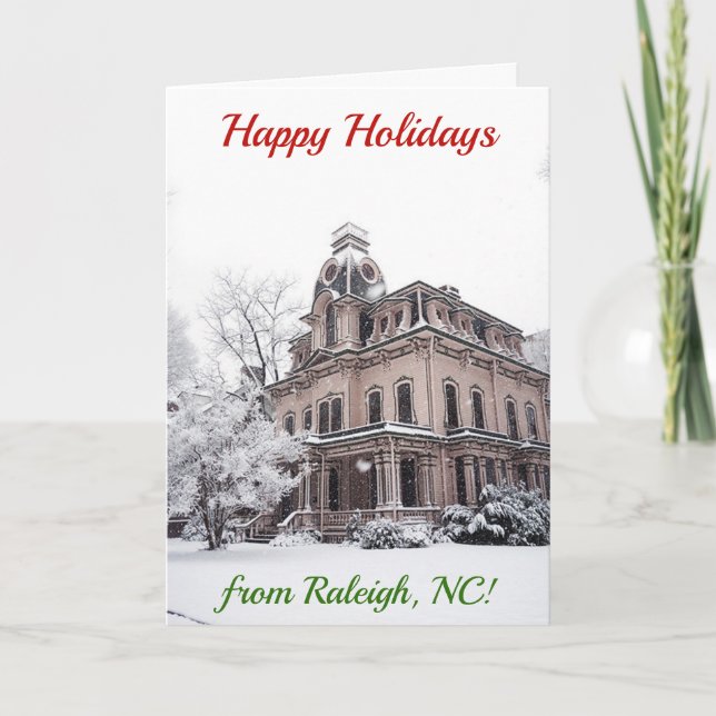 Tarjeta Navidades Raleigh NC Carolina del Norte Arquitectu (Anverso)