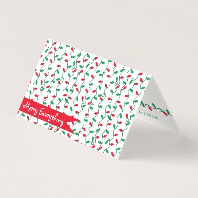 Tarjeta Navidades Rayas Ligeras Saludo de feriado (Anverso)