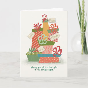 Tarjeta Navidades Regalos Ilustracion caprichoso