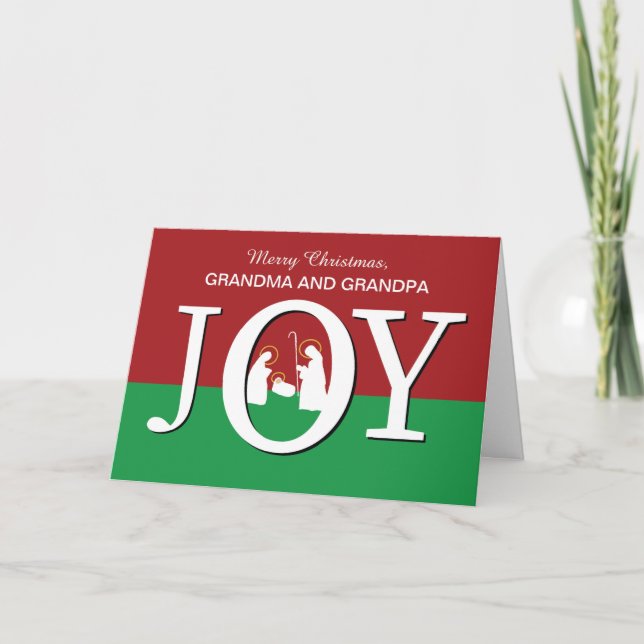 Tarjeta Navidades Relación de Abuela y Abuelo Personalizad (Anverso)