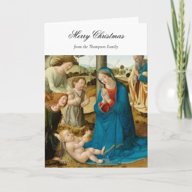 Tarjeta Navidades religiosos Natividad Bendición cristiana (Anverso)