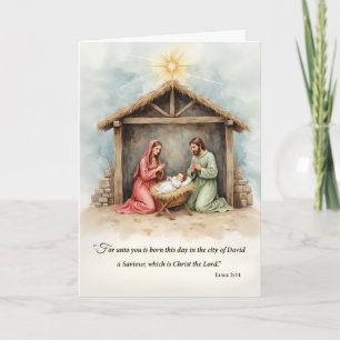 Tarjeta Navidades religiosos Natividad Sagrada Escritura F