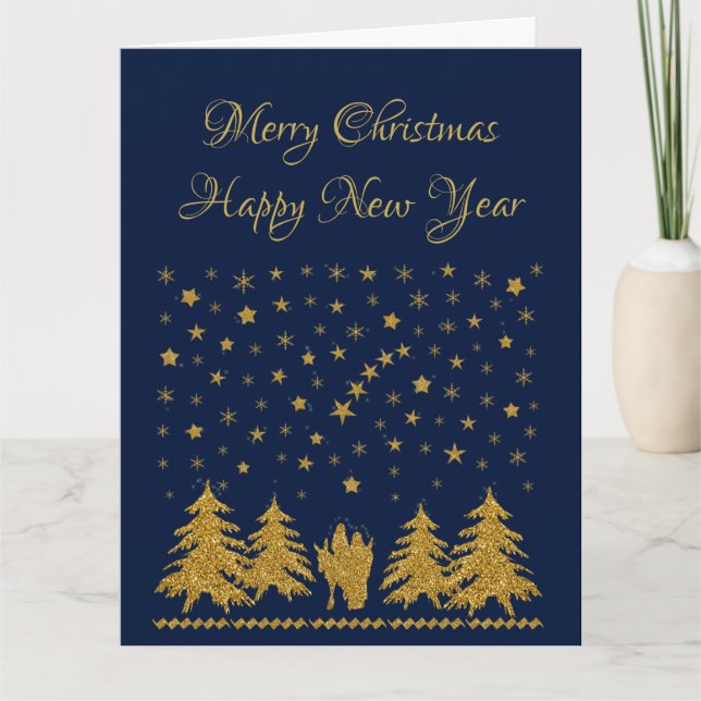 Tarjeta Navidades religiosos Virgen María, San José, Jesús (Anverso)