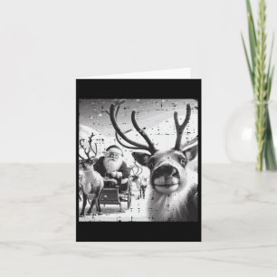 Tarjeta Navidades reno Santa Selfie Nochebuena divertida
