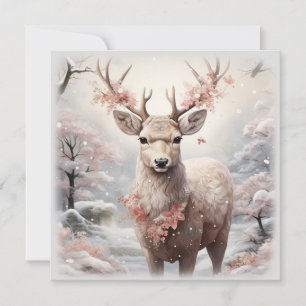 Tarjeta Navidades Renos En El Bosque