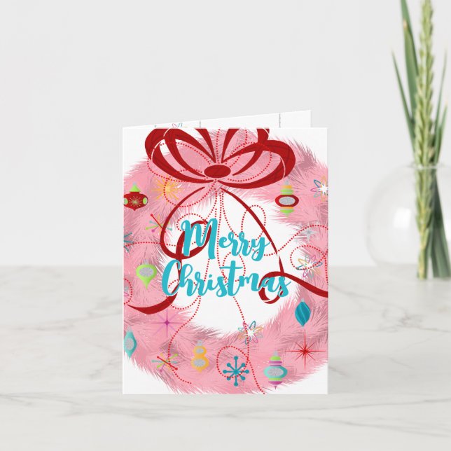 Tarjeta Navidades retro de la guerra verde azulada (Anverso)