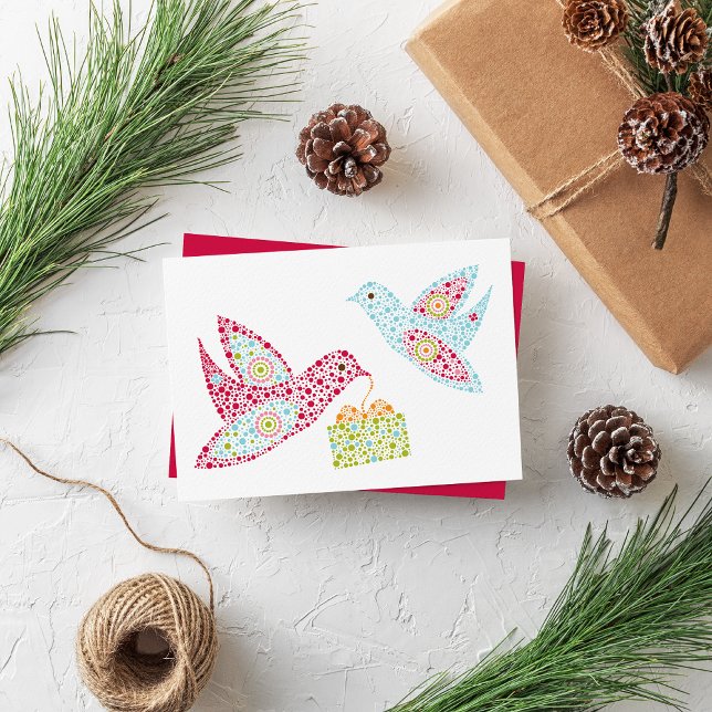 Tarjeta Navidades Retro Doves Blands Flat (Subido por el creador)