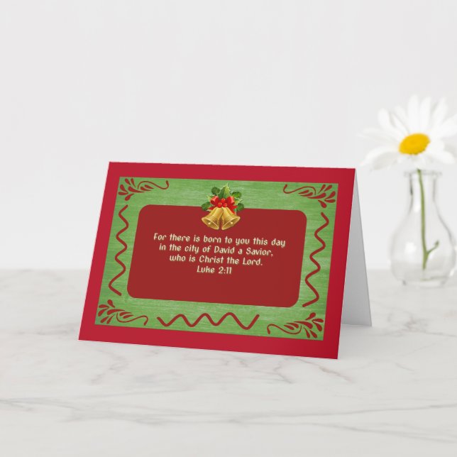 Tarjeta Navidades retro estilo vintage Biblia Verse Card (Planta pequeña)