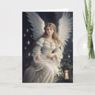 Tarjeta Navidades retro victorianos Angel Holiday