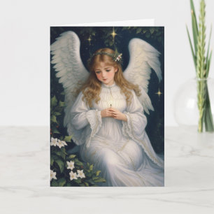 Tarjeta Navidades retro victorianos Angel Holiday