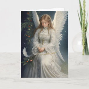 Tarjeta Navidades retro victorianos Angel Holiday