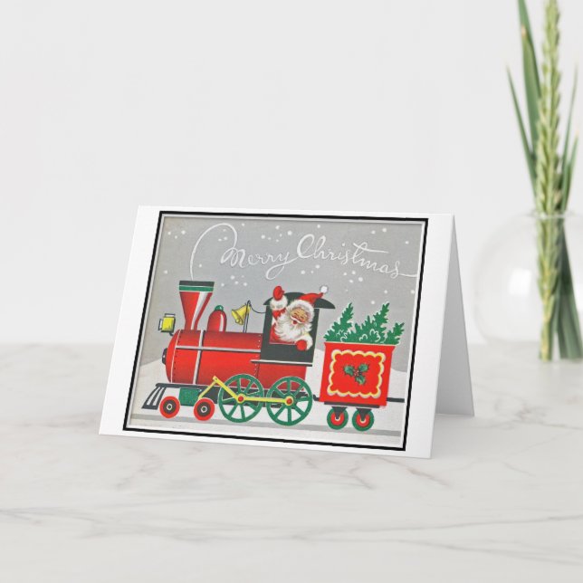 Tarjeta Navidades Retro Vintage Santa Red (Anverso)