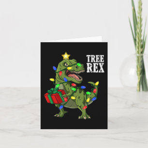 Tarjeta Navidades Rex Chicas de Dinosaur Xmas G