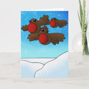 Tarjeta Navidades Robin Birds