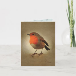 Tarjeta Navidades Robin de época