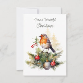 Tarjeta Navidades Robin Pine Baubles