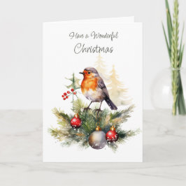 Tarjeta Navidades Robin Pine Baubles