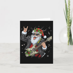 Tarjeta Navidades Rock & Roll Santa Claus Guitar Playe