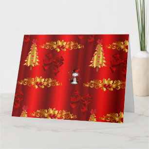Tarjeta Navidades rojos y de oro
