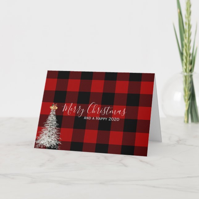 Tarjeta Navidades rojos y negros de yeguas y Año Nuevo (Anverso)