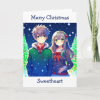 Navidades románticos de Anime Couple
