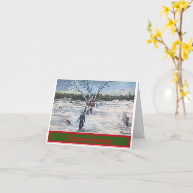 Tarjeta Navidades rompen (flor amarilla)