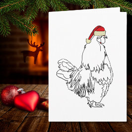 Tarjeta Navidades Rooster Dibujando divertida obra de Sant
