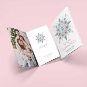 Tarjeta Navidades rosados y de menta pastel festivo