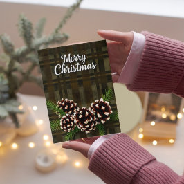 Tarjeta Navidades rusos con pineconas