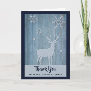 Tarjeta Navidades Rústicos De Los Renos Azules De Madera