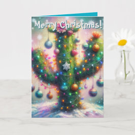 Tarjeta Navidades Saguaro Cactus Navidades caprichosos