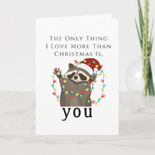 Tarjeta Navidades Saludo Quiero que seas feliz racoon salv