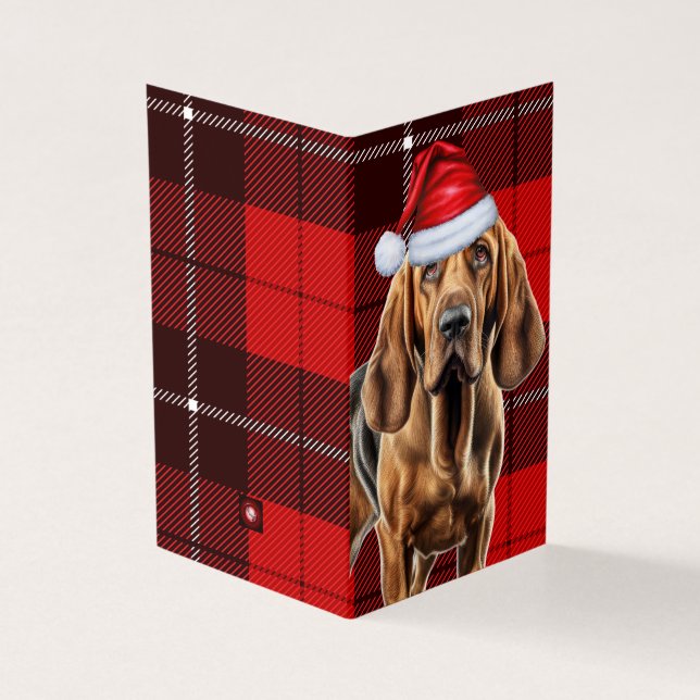 Tarjeta Navidades sangrientos perro con una festividad roj (Exterior)