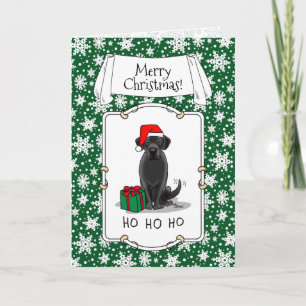 Tarjeta Navidades Santa Black Labrador Retriever Cute