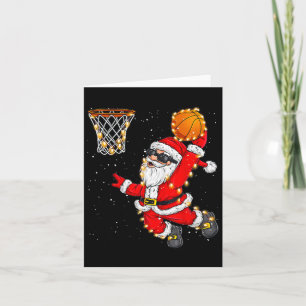 Tarjeta Navidades Santa Claus Dunking A Bysketbyll Navidad