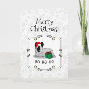 Tarjeta Navidades Santa Claus Gorra Skye Terrier (plata)