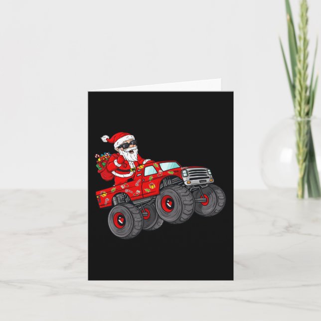 Tarjeta Navidades Santa Claus Monstruando Camión Boys Ki (Anverso)