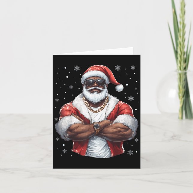 Tarjeta Navidades Santa Claus Navidad Guay Amer negro afri (Anverso)