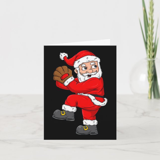 Tarjeta Navidades Santa Claus Pitcher Boys Niños T (Anverso)